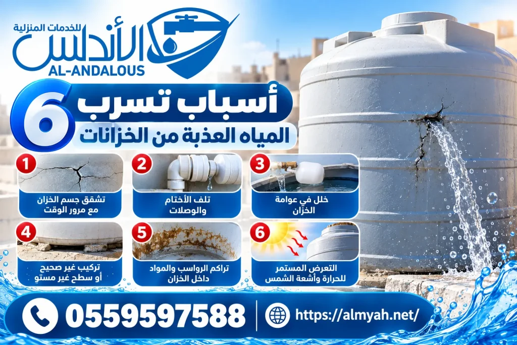 6 اسباب تسرب المياه العذبة من الخزانات