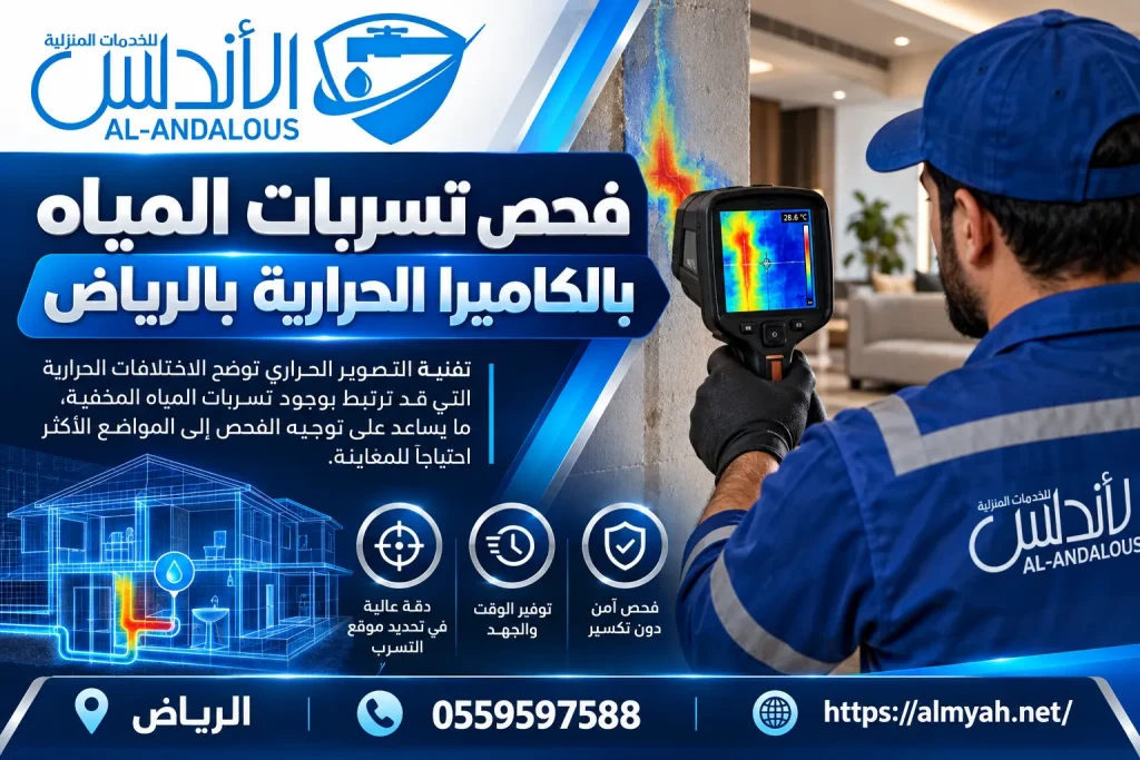 فحص تسربات المياه بالكاميرا الحرارية بالرياض
