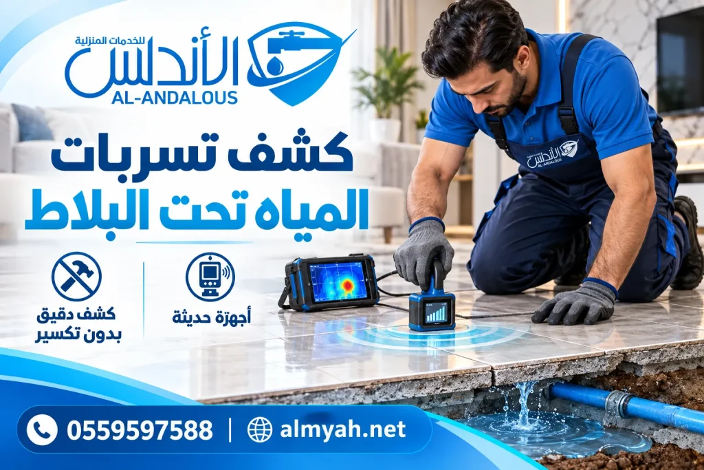 كشف تسربات المياه تحت البلاط